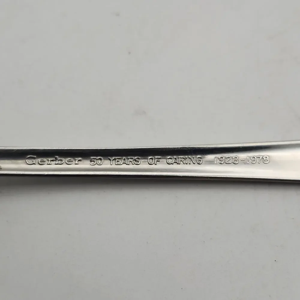 Vintage Gerber Oneida Baby Spoon 1978 Kirk Engraved Stainless 50 Years Caring